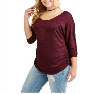 Side Ciniching Top With V-Neck Bar Back Detail
